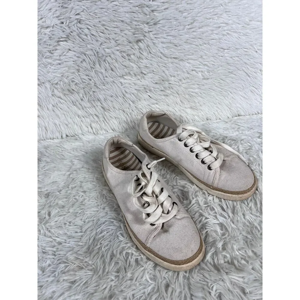 Vionic Shoes Womens Size 7 Off White Canvas Hattie Lace Up Espadrille Sneakers